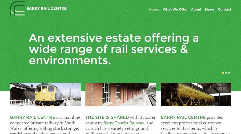 Screengrab of barryrailcentre.co.uk