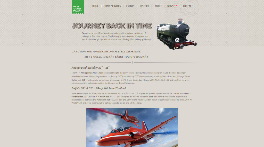 Screengrab of barrytouristrailway.co.uk
