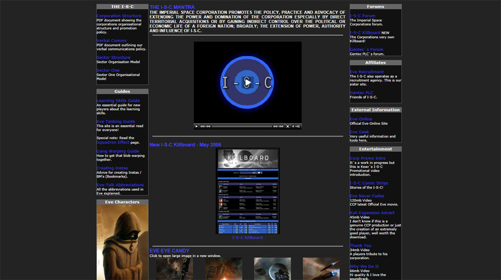 Screengrab of ISC website