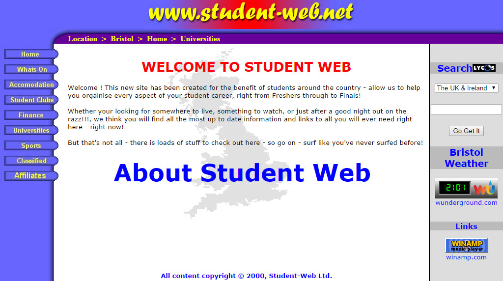 Screengrab of student-web.net